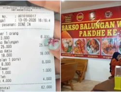 Viral Jagat Maya!, Struk Bakso di Klaten Dikenakan Biaya AC Rp3 Ribu per Orang
