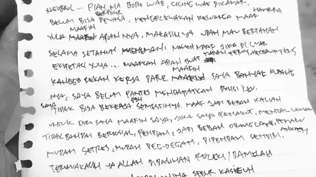 Kepala SPPG Tewas Gantung Diri di Parkiran Mall Bandung, Tinggalkan Sepucuk Surat